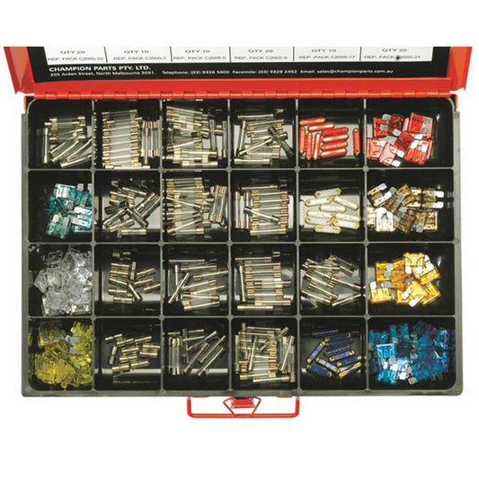 Grab Kit Fuse Auto Glass Blade Euro 24 Sizes 300 Piece 93290051 CA2005