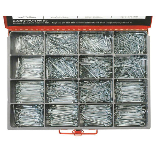 Grab Kit Pin Split Zinc 16 Sizes 1.6-6.3mm 1540 Piece 93290052 CA2540
