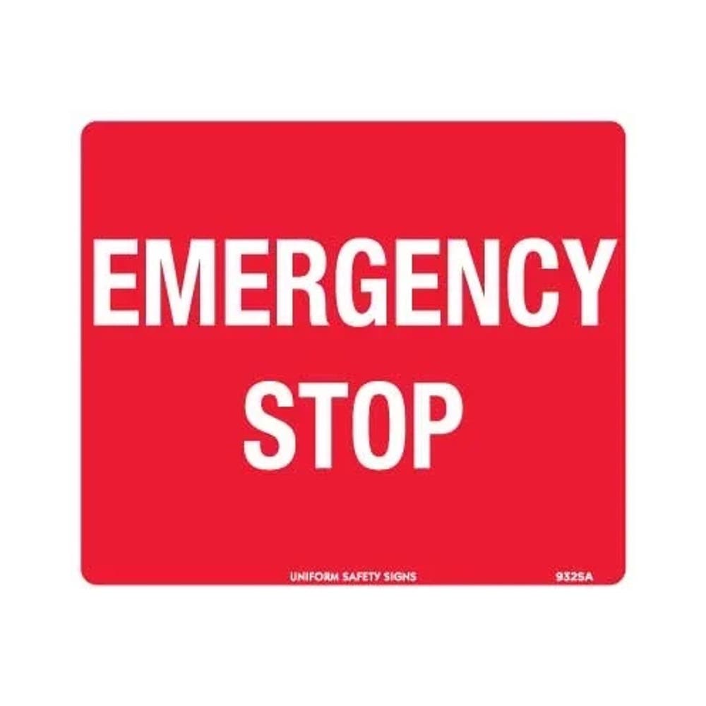 Sticker EMERGENCY STOP 140 X 120mm Pk 4_222281_932SA