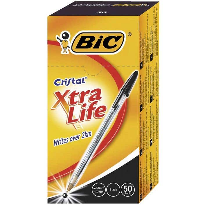 Bic Cristal Ballpoint Pen Medium 1mm Box 50 Black 16196203 04241