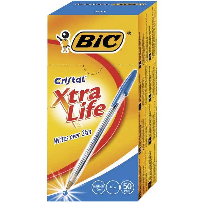 Bic Cristal Ballpoint Pen Medium 1mm Box 50 Blue 16196204 04243