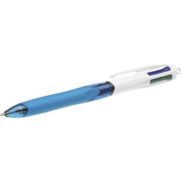 Bic 4 Colour Retractable Ballpoint Pen Grip Blue Barrel Medium 935008600 10020