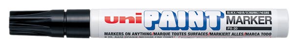Uniball Px20 Paint Marker Medium Bullet Point 2.8mm Box 12 Black 16310103 UNIPX20BK - BLACK