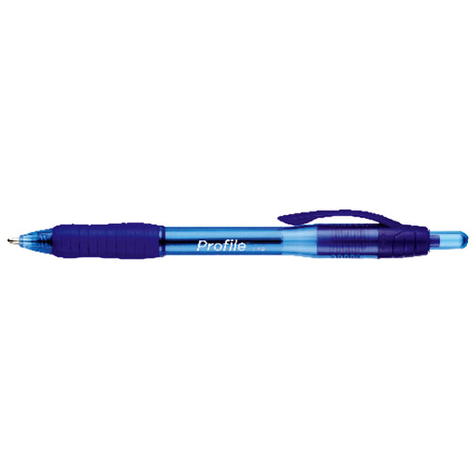 Papermate Retractable Ballpoint Pen Profile Broad Pack 12 Blue_935103402_PENPMPRBU