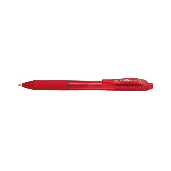 Pentel Energel Retractable Rollerball Pen BL107 X Medium 0.7mm Pk 12 Red 9015456 11927