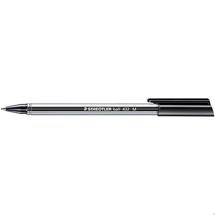 Staedtler Ballpoint Pen 432M-9 Triangluar Medium Point 1mm Pack 10 Black_935502101_432 35M-9
