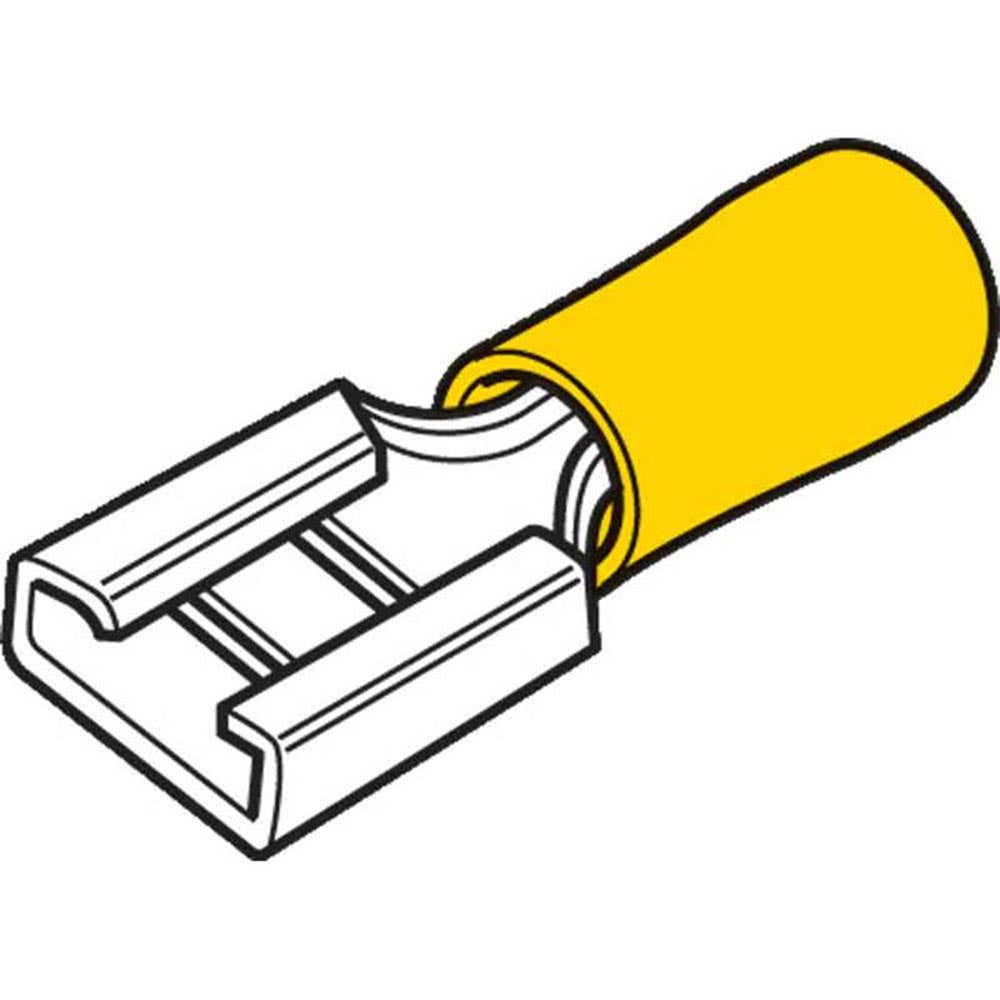 Connector Cable Double Crimp Female 6.3mm Yellow Hella Pk 12 95206321 8202
