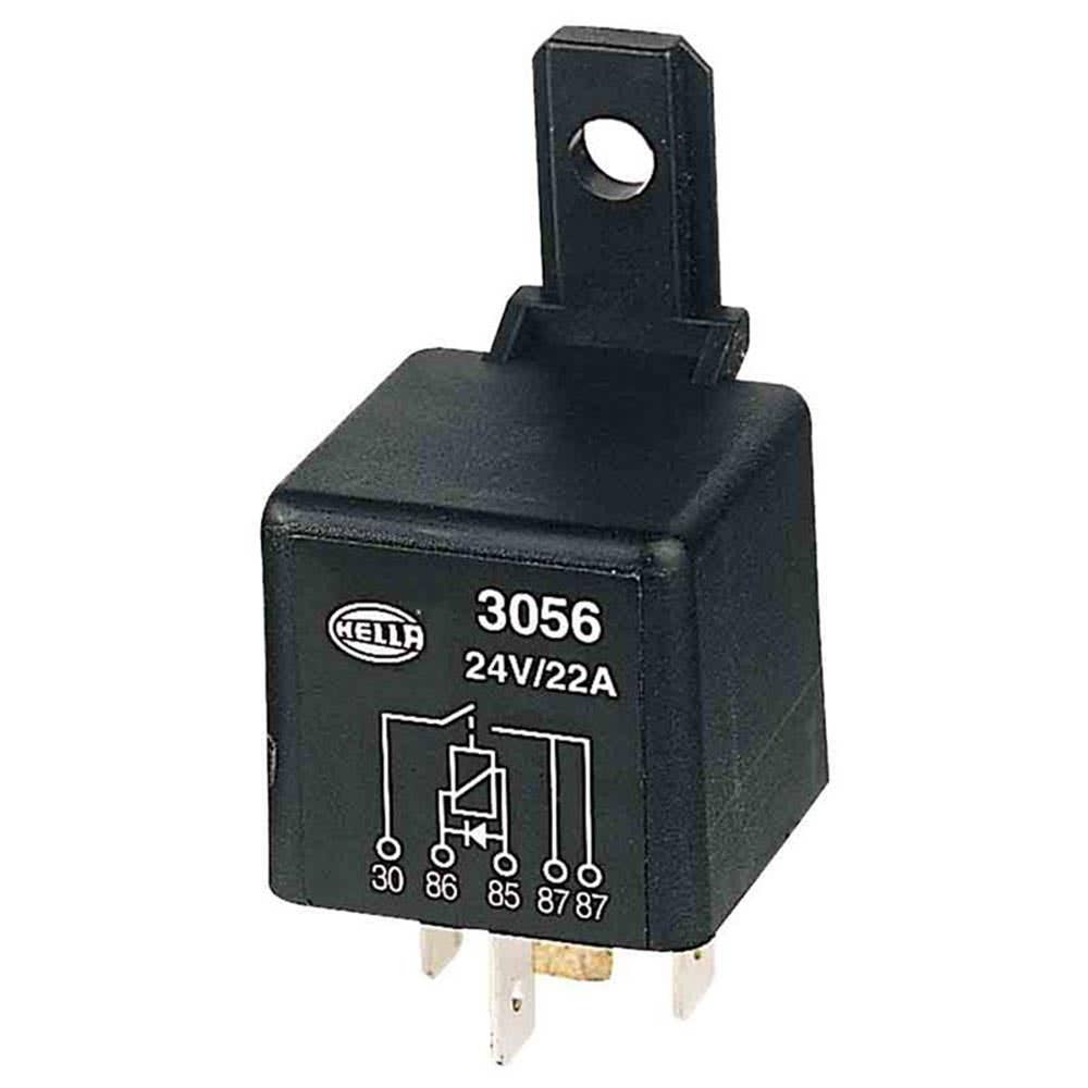 Relay 24V 22A Normally Open 5 Pin + Diode 70mA Draw Hella 95209952 3056