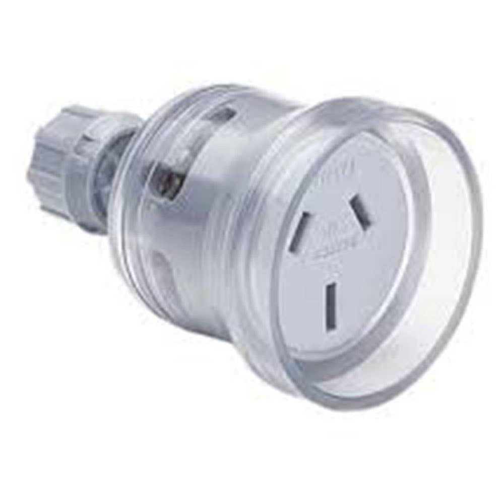 Socket Outlet Extension 15A 250V 3 Pin Hole HD Transparent Clipsal 95250101 CLIP438/15/HDTR