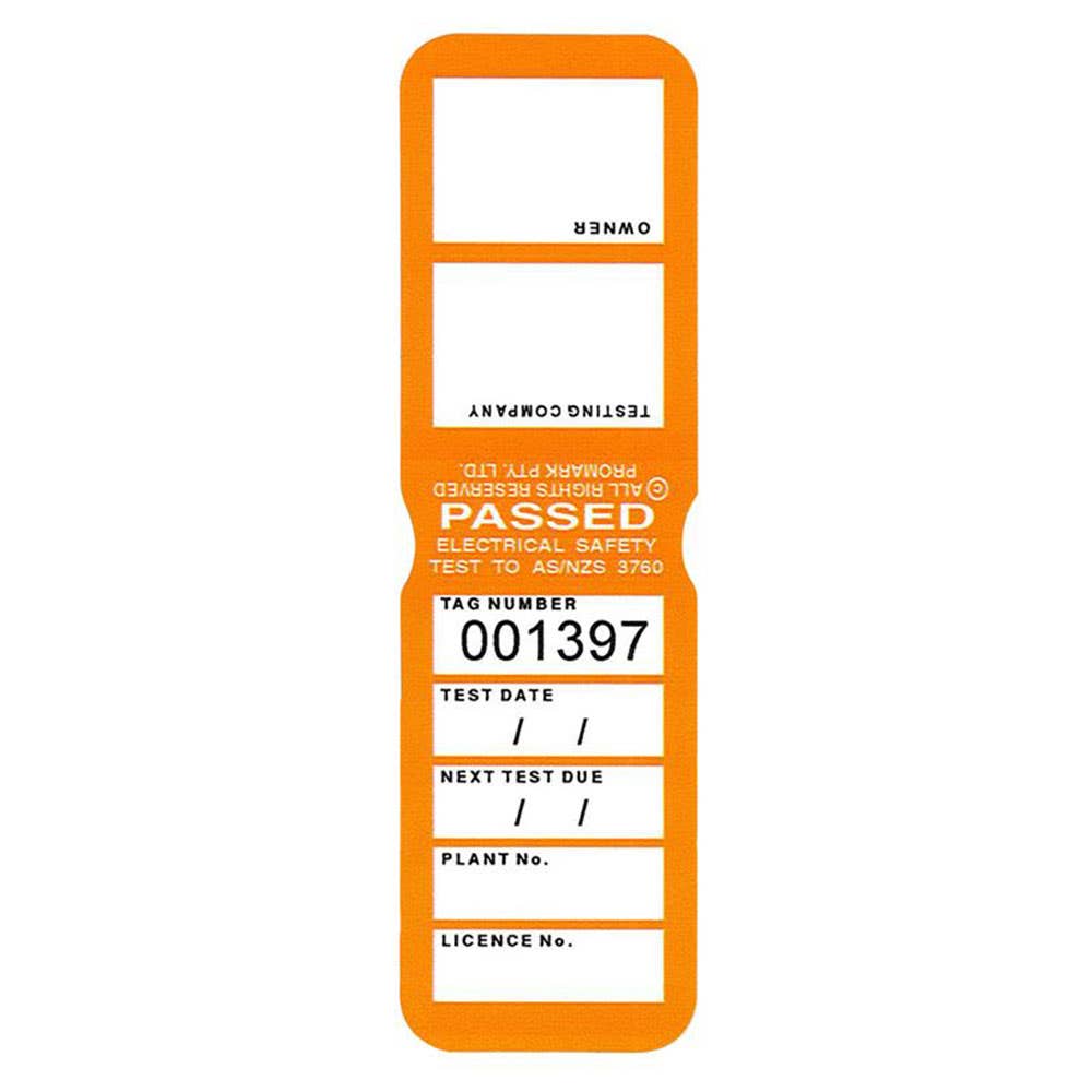 Tag Test Heavy Duty January-June Orange Repelec Pk 100 95250618 TAGTM5O