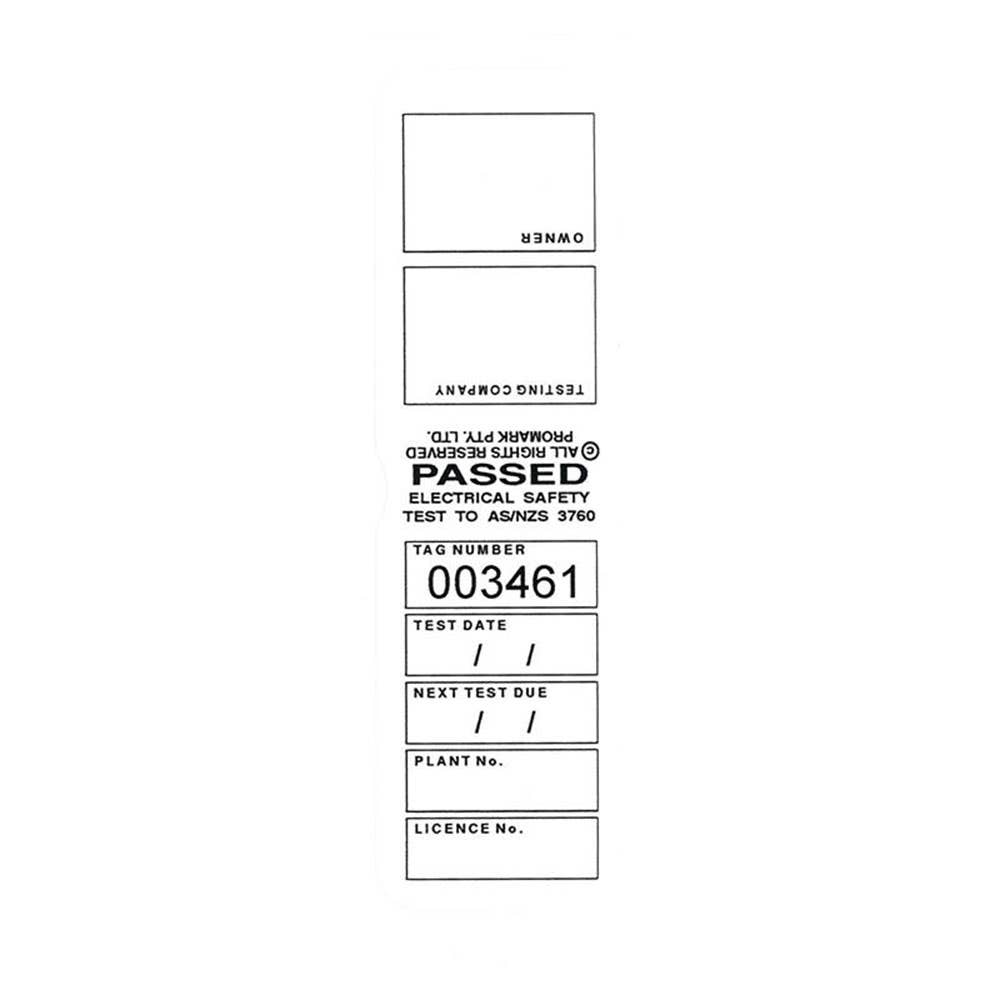 Tag Test Heavy Duty July-December White Repelec Pk 100 95250619 TAGTM6W