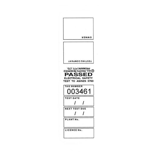 Tag Test Heavy Duty July-December White Repelec Pk 100 95250619 TAGTM6W