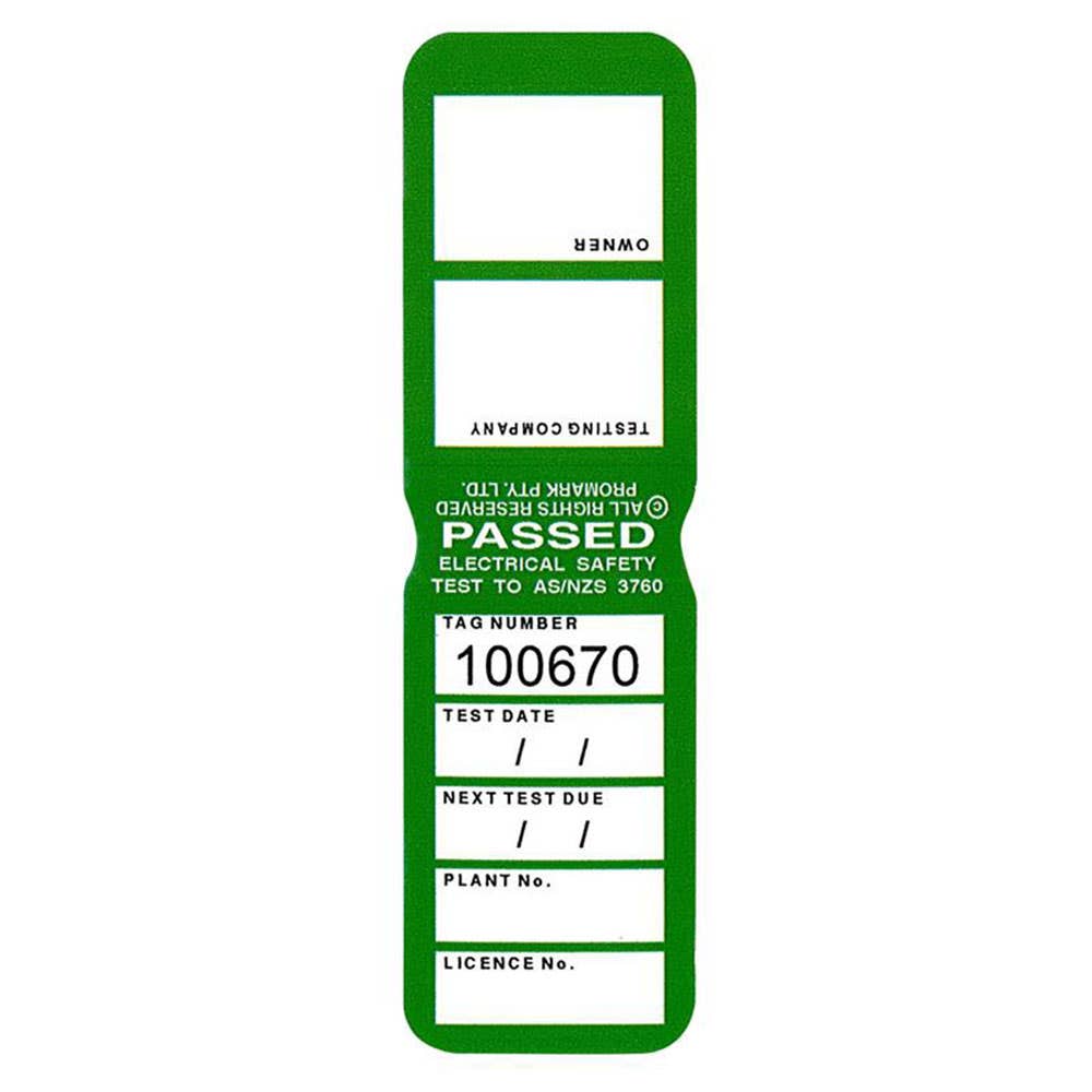 Tag Test Heavy Duty March-May Green Repelec Pk 100 95250747 TAGTm2G