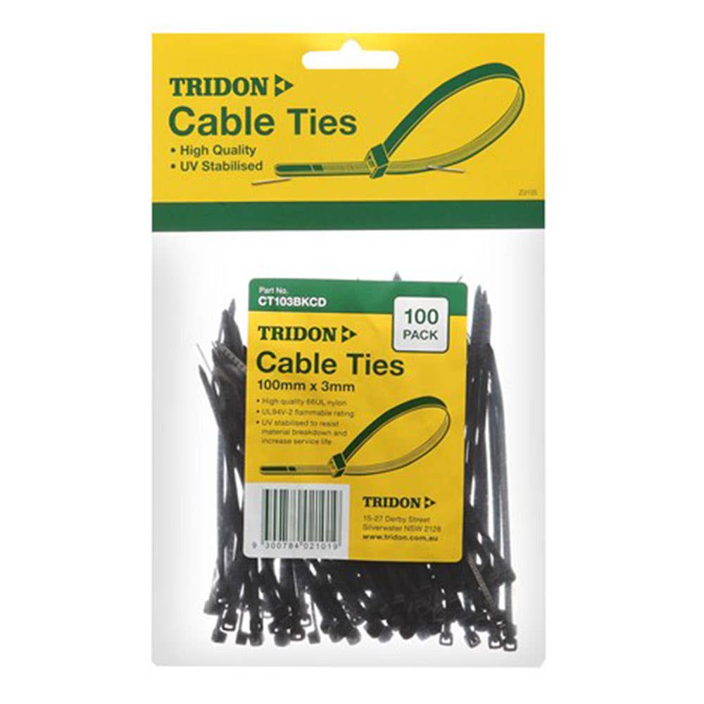 Cable Tie Nylon Black 550 x 9mm Tridon Pk 25 95360338 CT559BKCD