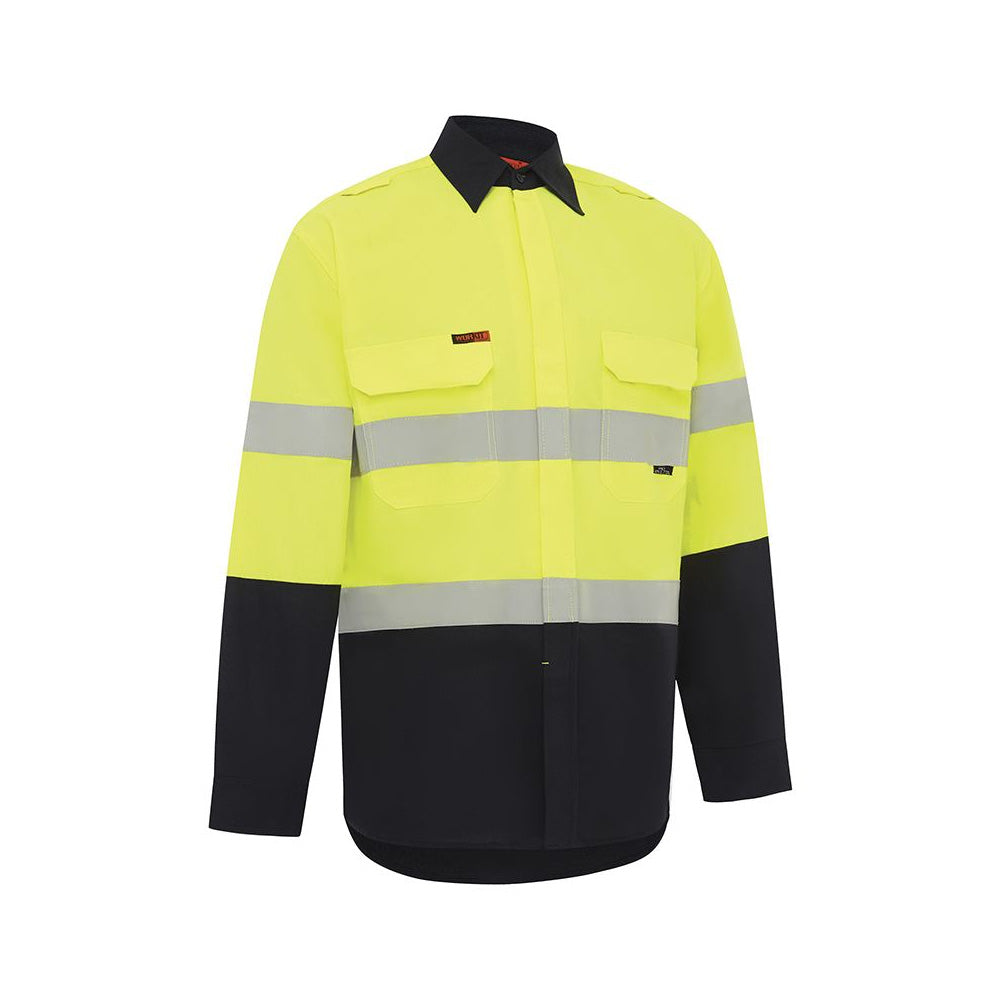 Shirt L/S Flarex 155gsm PPE1 Vent FR Tape Hi-Vis Yellow/Navy 3XL Workit_406791_2808YN3XL