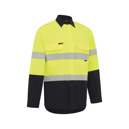 Shirt L/S Flarex 155gsm PPE1 Vent FR Tape Hi-Vis Yellow/Navy 3XL Workit_406791_2808YN3XL