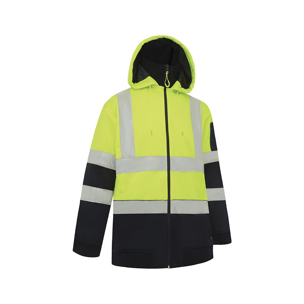 Hoodie Full Zip Fleece Tape Yellow/Navy L Workit_40113814_3013TYNL
