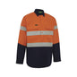 Shirt L/S Cotton Drill 190gsm C/F Tape Hi-Vis Orange/Navy Med 2005 Workit_60016048_2005ONM