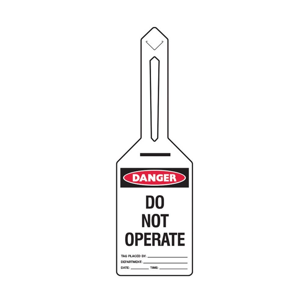 Tag DO NOT OPERATE Black/Red Polyproplylene 85 x 160mm Pk 25 98880192 842555