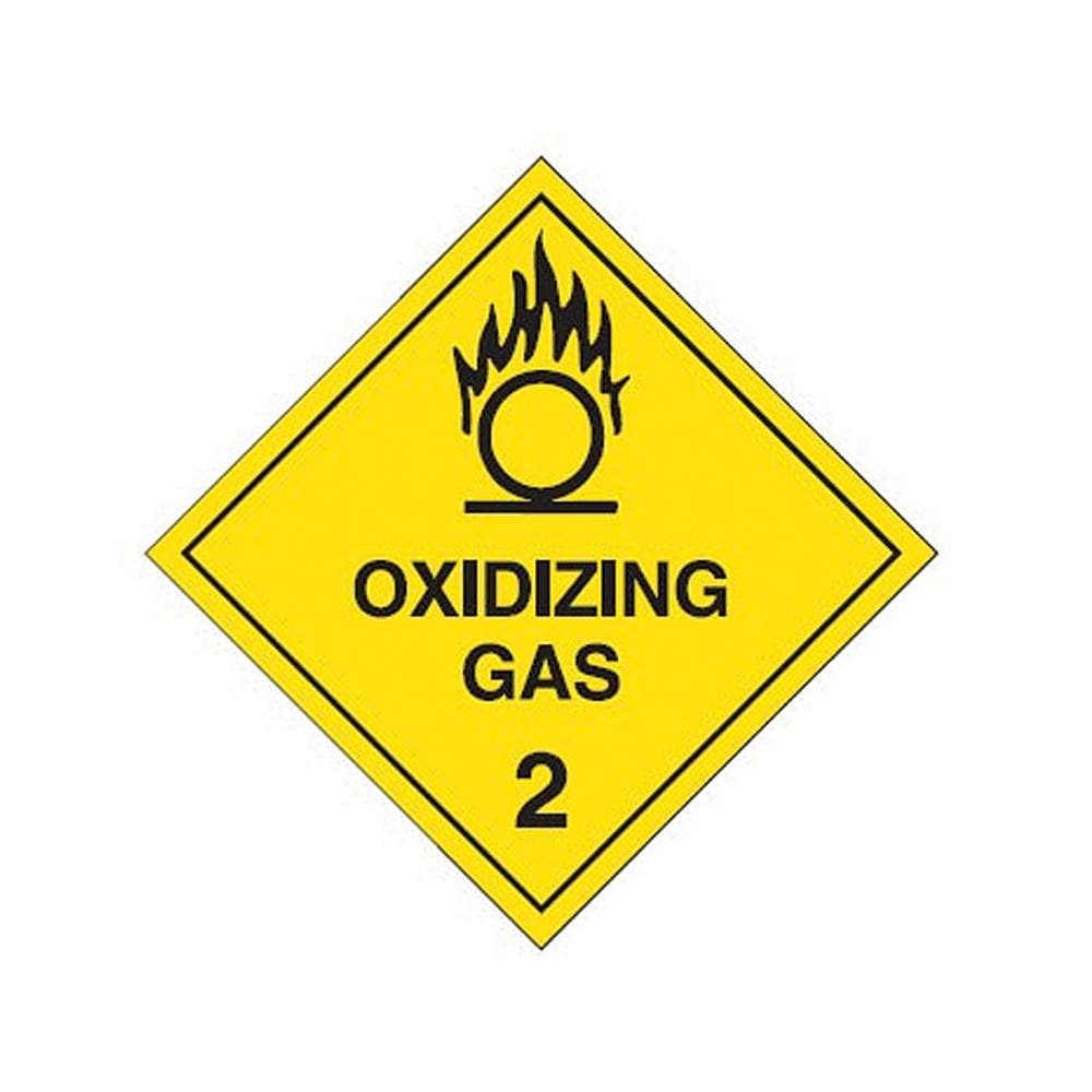 Label OXIDIZING GAS 2 Self Adhesive 100 x 100mm Pk 25 98882204 835436