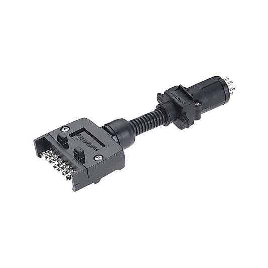 Adaptor Trailer 7 Pin Flat Socket To 7 Pin Small Round Plug Narva 98889363 82225BL