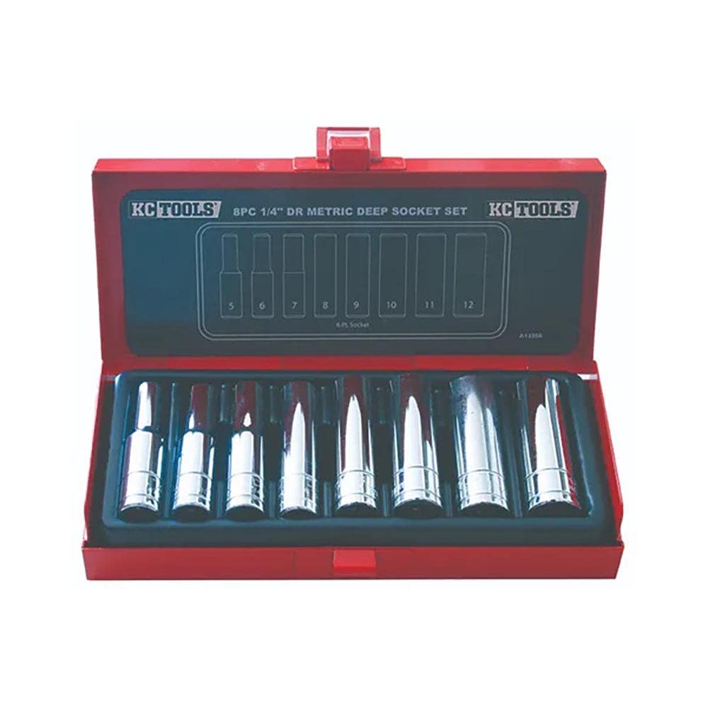 Socket Set 1/4'' Dr Metric Standard Chrome Deep_99900068_A13356