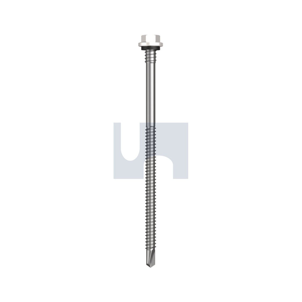 Metal Sds Hex + Washer + Xgrip Dover White - Cl4 As3566 #14-14 125 - Pk 250_40094668_TDWM4XH1414125