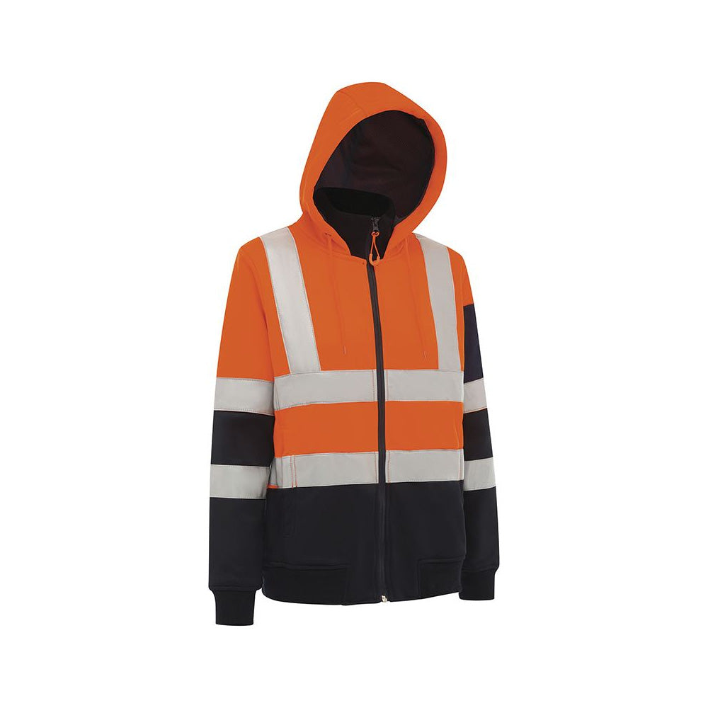 Hoodie Womens Full Zip Fleece Tape Orange/Navy 18 Workit_40113861_3023TON18