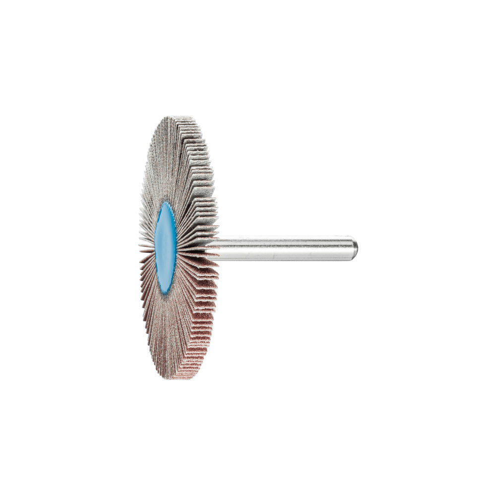 Alum oxide mounted flap wheel F 60x5 mm shank 6 mm A150 fine grind/finish_40108285_44419156