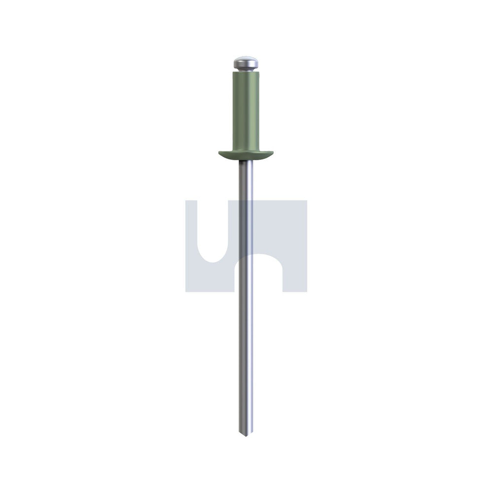 Rivet Dome Hd Open Pale Eucalypt 73 - Alum 5052/Steel Zp #43 - Pk 1000_40093798_RPE73OAS403