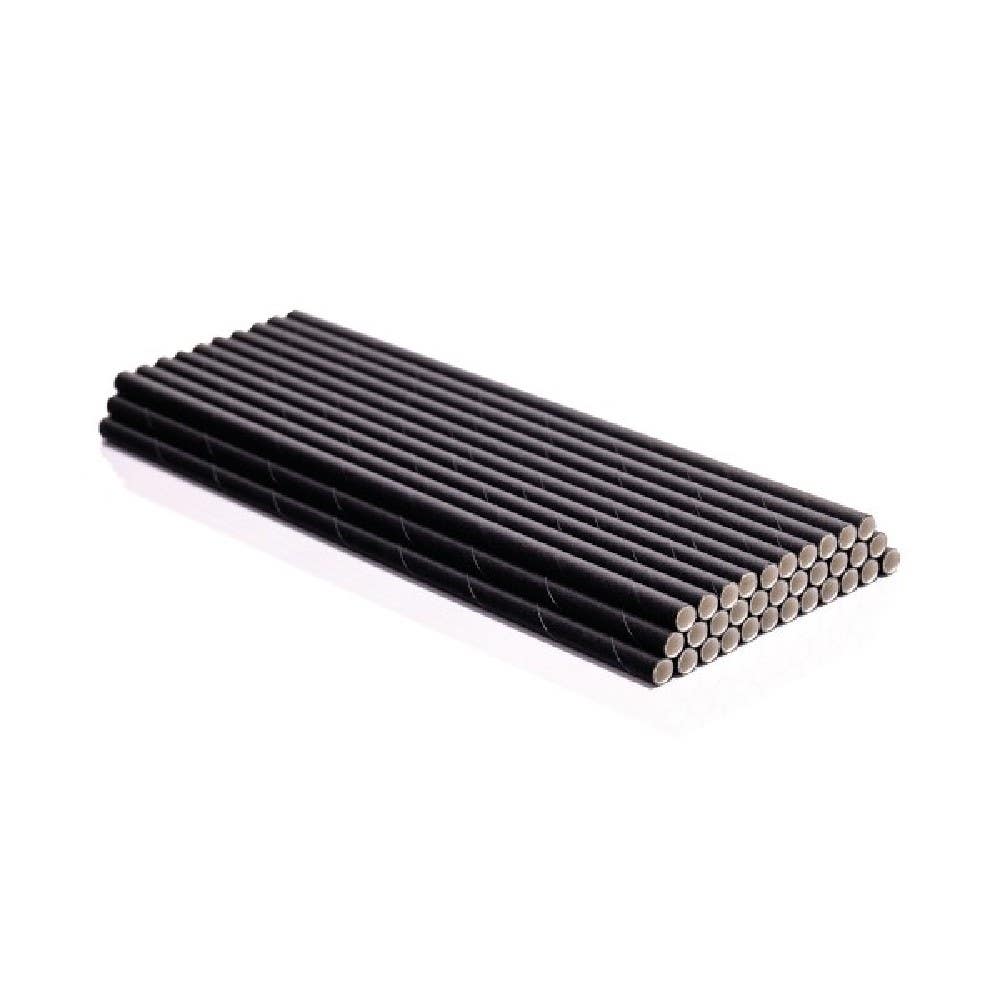 Straws Paper 4ply 6mm - 197mm Black Pk 2000 40027691 7002
