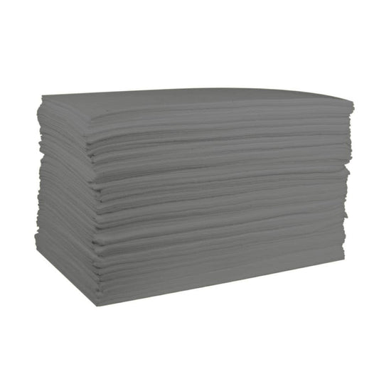 Heavy Duty General Purpose Absorbent Pads 400 x 500mm 350gsm Grey 100 Pk 90138012 ABSGPPHD