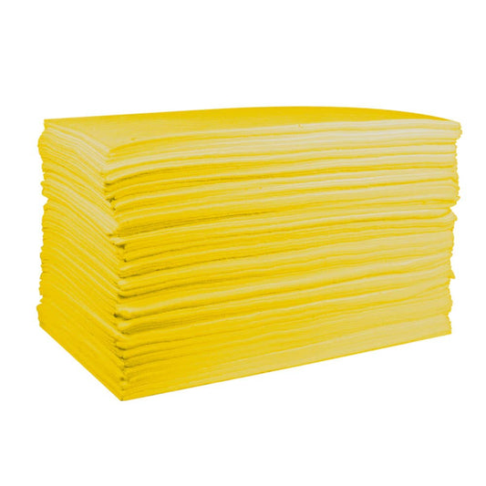 Hazardous Chemical Absorbent Pads 350gsm 400 x 500mm Yellow 100 Pk 90138013 ABSHAZHD