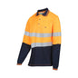 Shirt Womens L/S Poly Cotton Tape Polo Orange/Navy 6 Workit_40114015_5014TON6