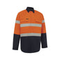 Shirt L/S Cotton Drill 190gsm 3M Tape Hi Vis Orange/Navy 3XL 2002 Workit_60015967_2002ON3XL