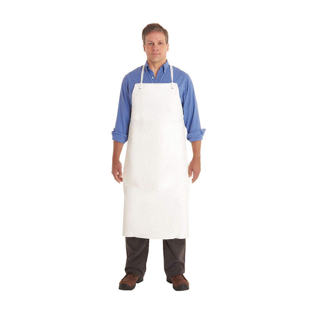 AlphaTec 56-101 Full Length PVC Apron White 90 x 130cm Pk 12 306954 56-101