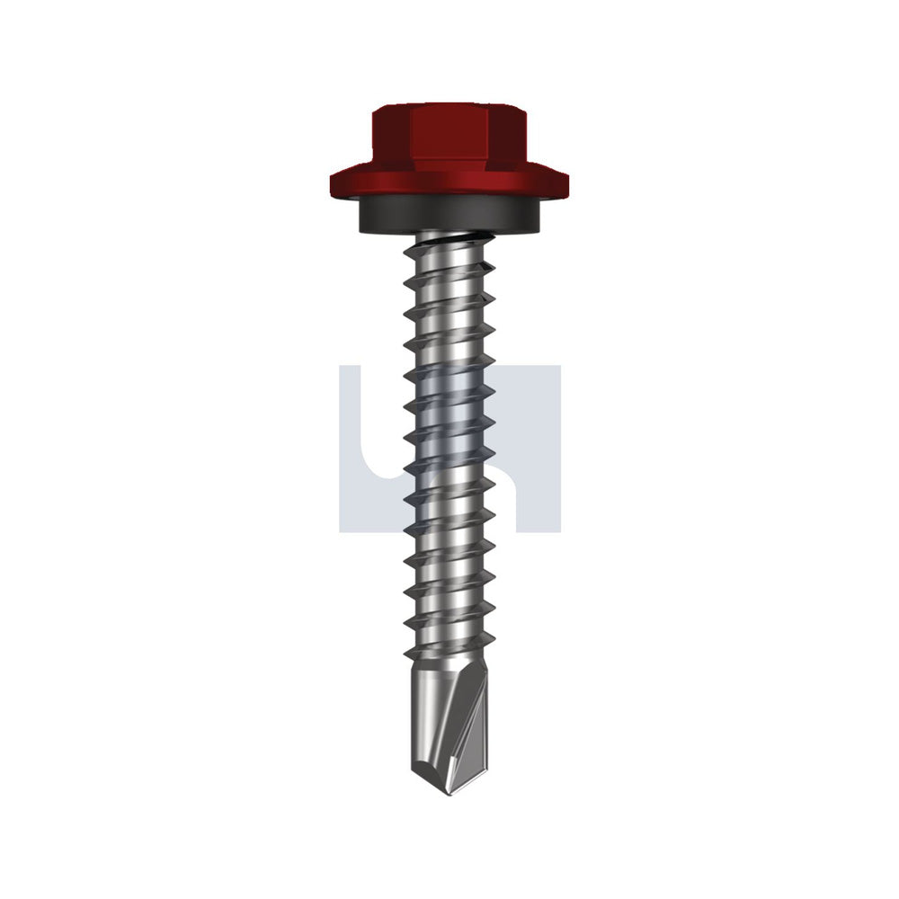 Metal Sds Hex Hd + Washer Manor Red (Scoria) -Cl4 As3566 #12-14 35 - Pk 50_40096402_FSTMRM4SH1214035