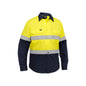 Shirt Industrial L/S Cotton 155gsm Tape Small Yellow/Navy Bisley_40085393_BS6390T_TT01S