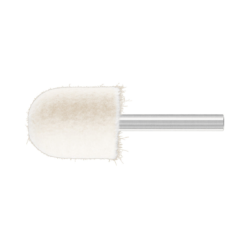 Medium-hard felt polish points cylind shape w/radius end 25x30mm shank 6mm_40108207_44132536