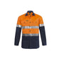 Shirt Lightweight L/S Taped Cotton Orange/Navy 4XL + Techforce Logo_40087758_TFWS6030-O/N-4XL