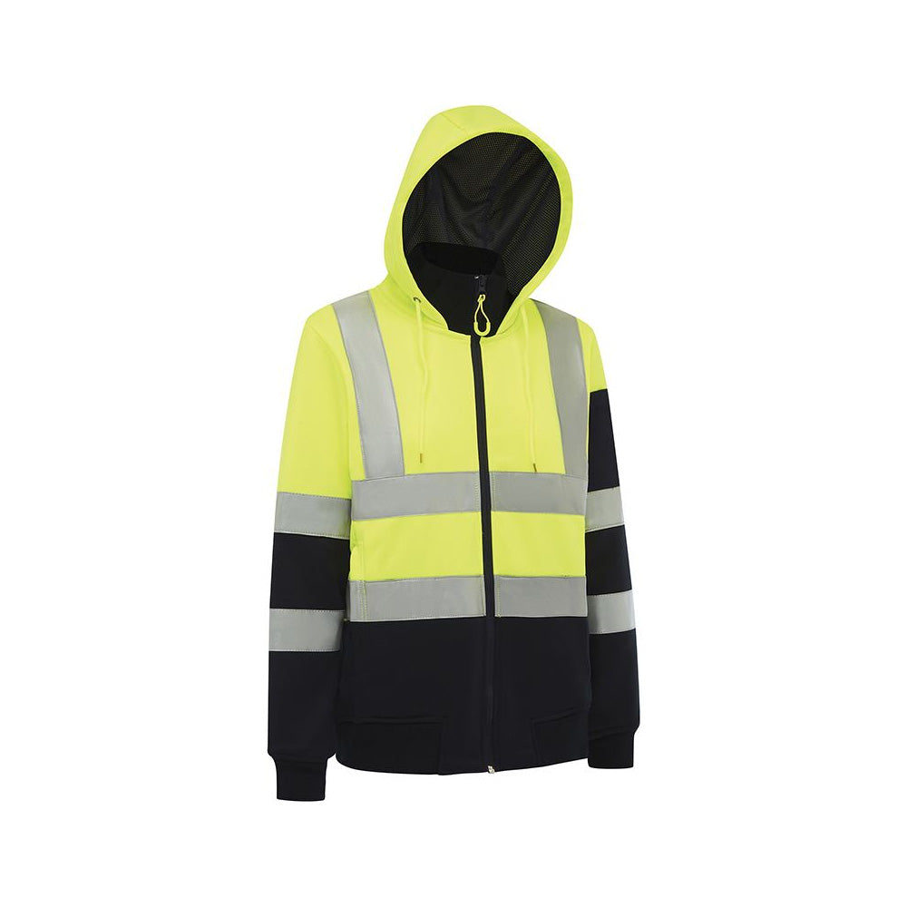 Hoodie Womens Full Zip Fleece Tape Yellow/Navy 20 Workit_40113872_3023TYN20