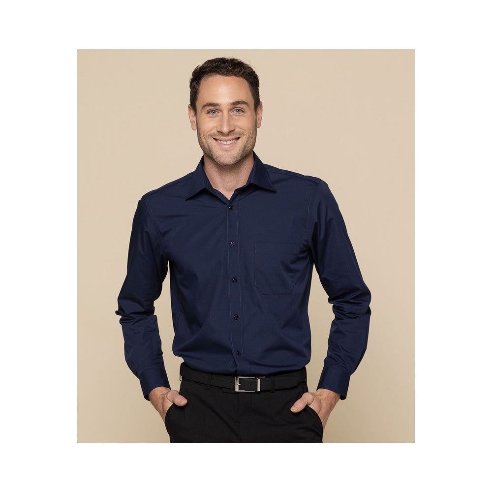 Shirt Nicholson L/S Poly/Cotton Navy 55 Gloweave_40109510_1272L-NAV-55
