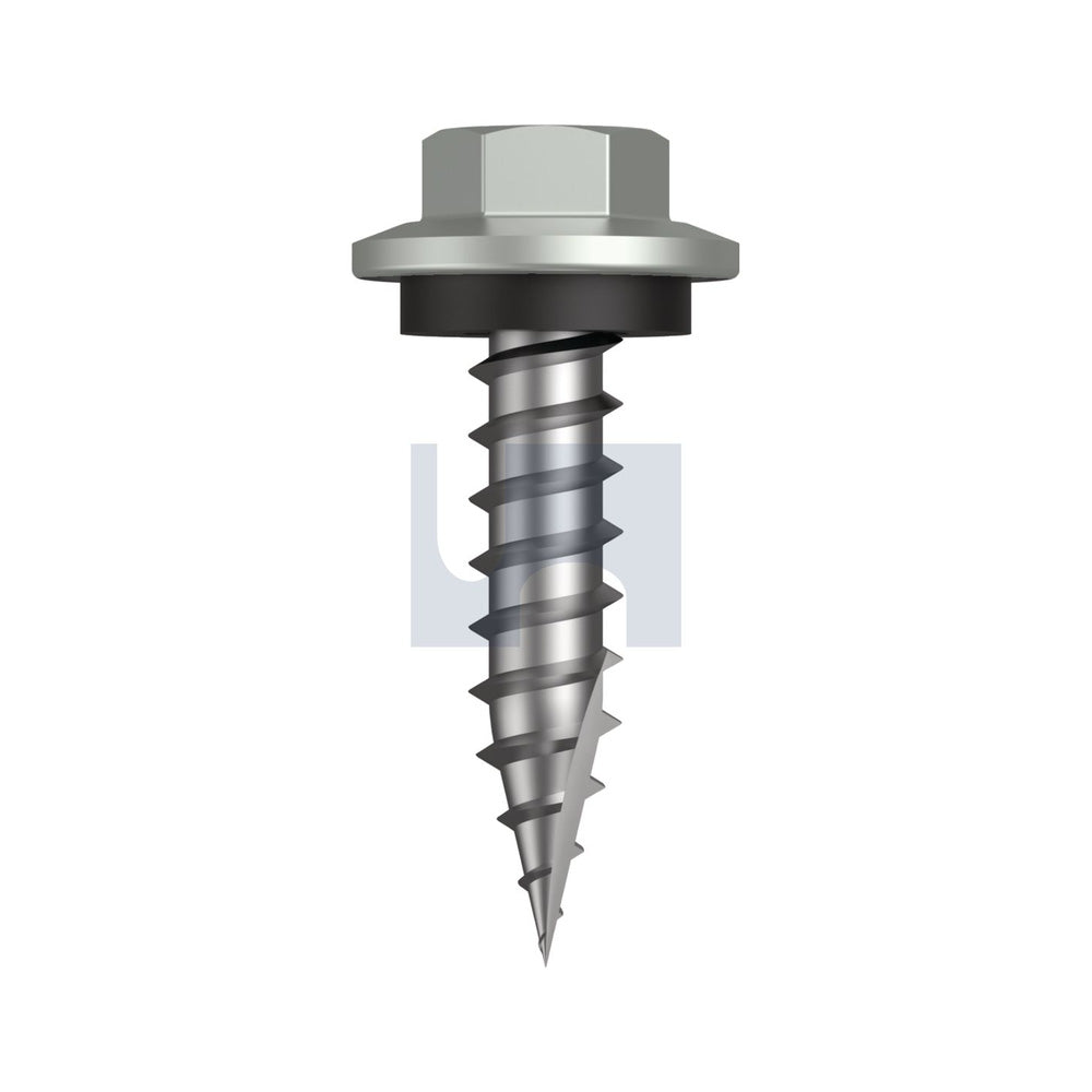 17 Hex Hd + Washer Shale Grey (Gull Grey) -Cl4 As3566 #12-11 25 - Pk 1000_40095743_TSGW4SH1211025