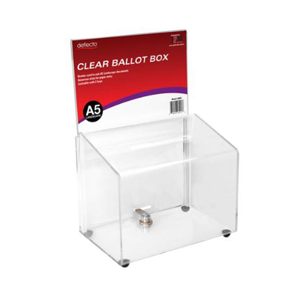 Ballot Box Lockable With Header Clear - A5 Landscape Deflecto  45571_40044331_45571