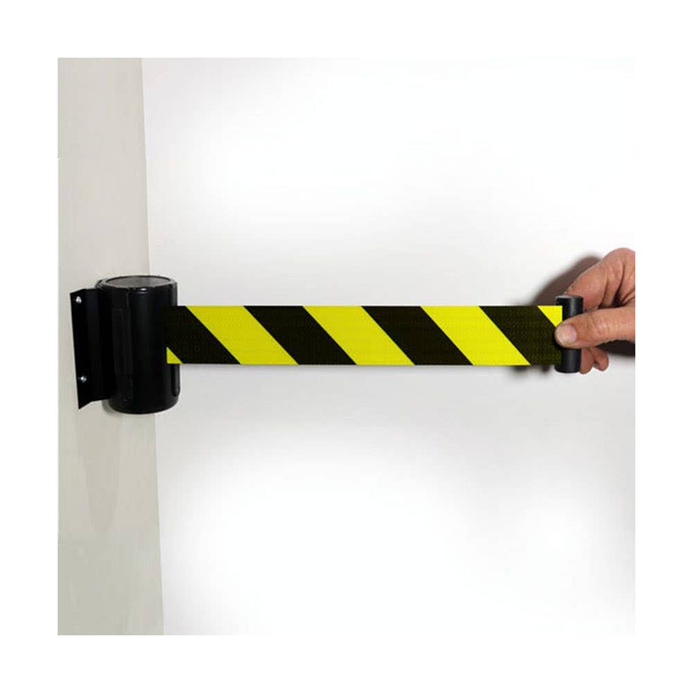 Wall Mount Retractable Economy Barrier Black/Yellow 2m 417049 A3605