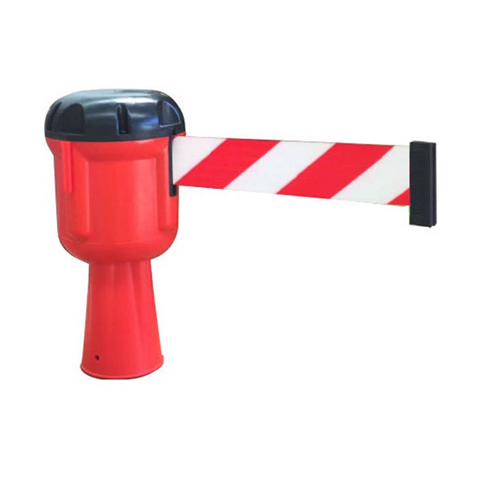 Retractable Traffic Cone Barrier Tape Red/White 9m 298728 A5204