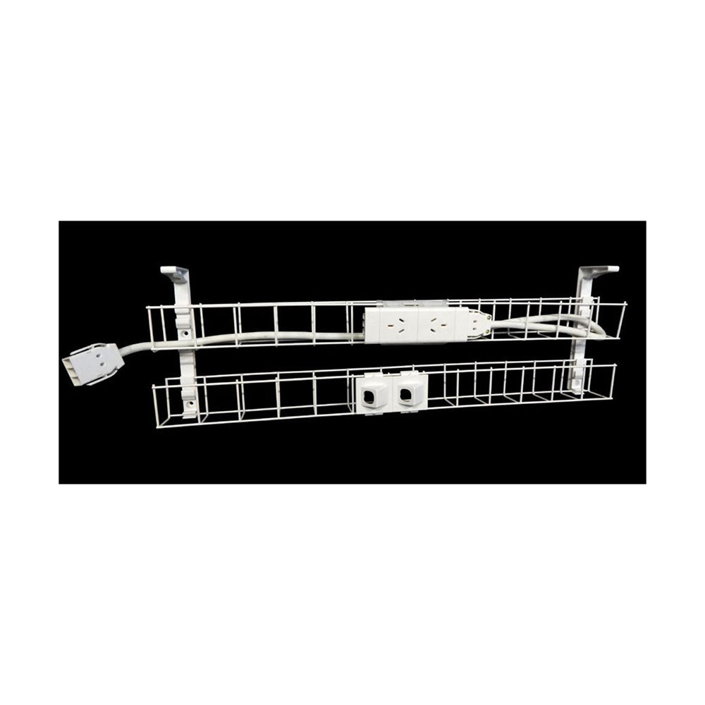 Rapid Cable Management Dual Basket 1550Mm 2Gpo + 2 Data White_1046408_SWBK15502G2D WH