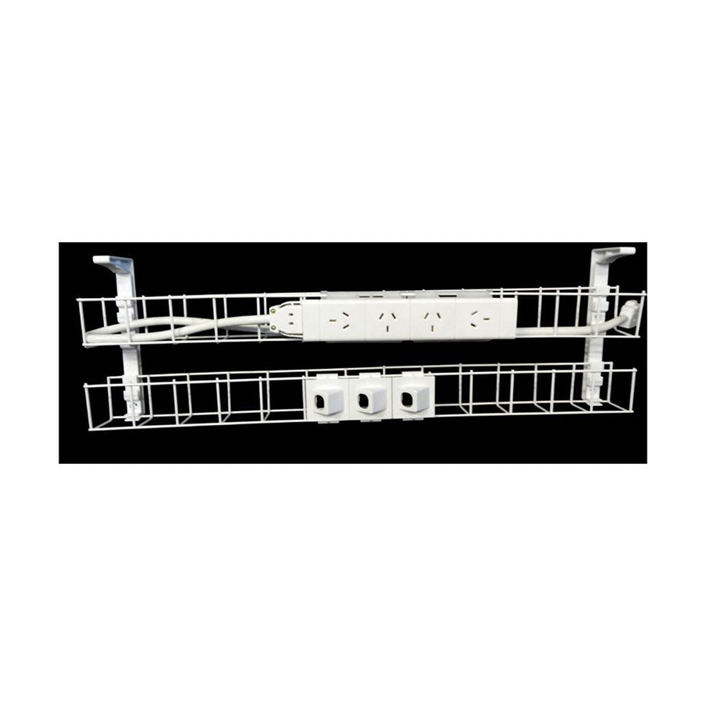 Rapid Cable Management Dual Basket 950Mm 4Gpo + 3 Data White_1046419_SWBK9504G3D WH
