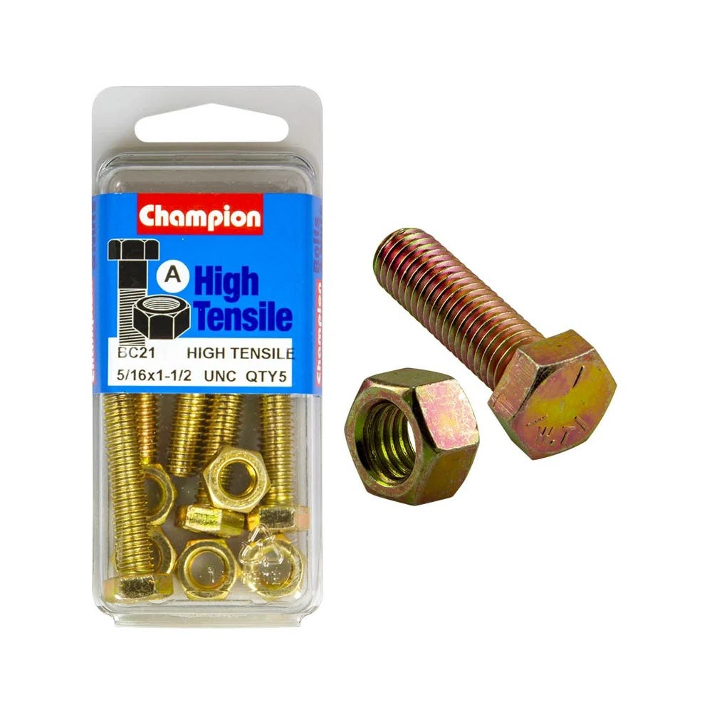 Screw Set + Nut UNC Fully Threaded 1-1/2 x 5/16'' Blister Pack_60039558_BC21