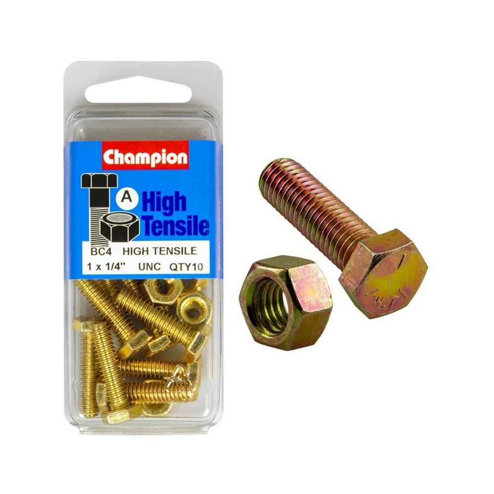 Screw Set + Nut UNC Fully Threaded 1 x 1/4'' Blister Pack_60039568_BC4